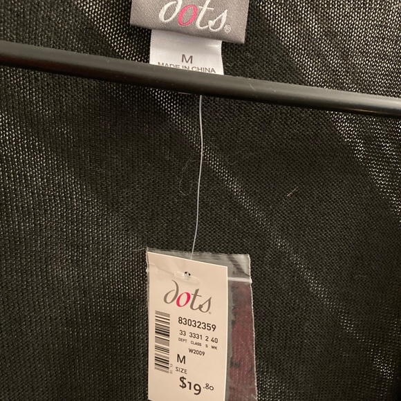 DOTS Black sequin front button down knit Cardigan sz M - Picture 5 of 8